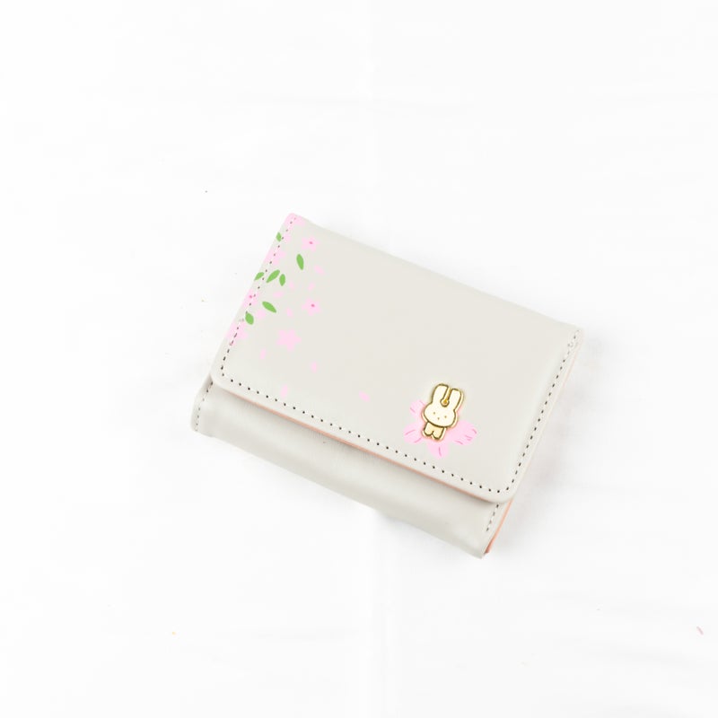 Leather Flip Wallet & Card Holder with Multiple Pockets - Gray - Image 1
