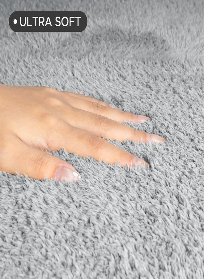 Sunlit Square Bathroom Rug 32x32, Soft Super Absorbent Bath Mat Quick Dry, Washable Bathroom Mat, Non-Slip Square Bath Rug, Cozy Shower Rugs Bathmat, Gray - Image 5