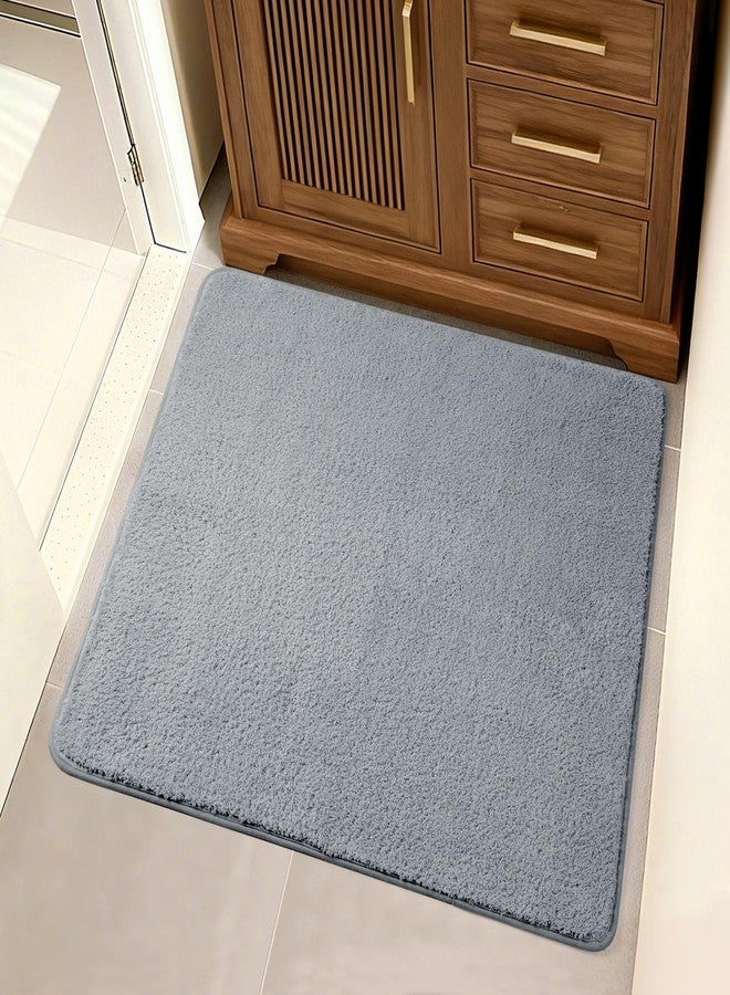 Sunlit Square Bathroom Rug 32x32, Soft Super Absorbent Bath Mat Quick Dry, Washable Bathroom Mat, Non-Slip Square Bath Rug, Cozy Shower Rugs Bathmat, Gray - Image 1
