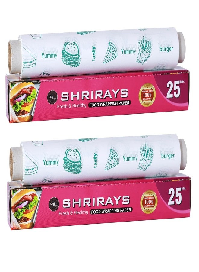 SHRIRAYS 2 Pcs Combo Pack of Butter Paper 25 Meters | Food Wrapping Paper | Parchment Paper | Roti Wrap | Perfect for Baking, Cooking, Packing and Serving Foods - Image 1