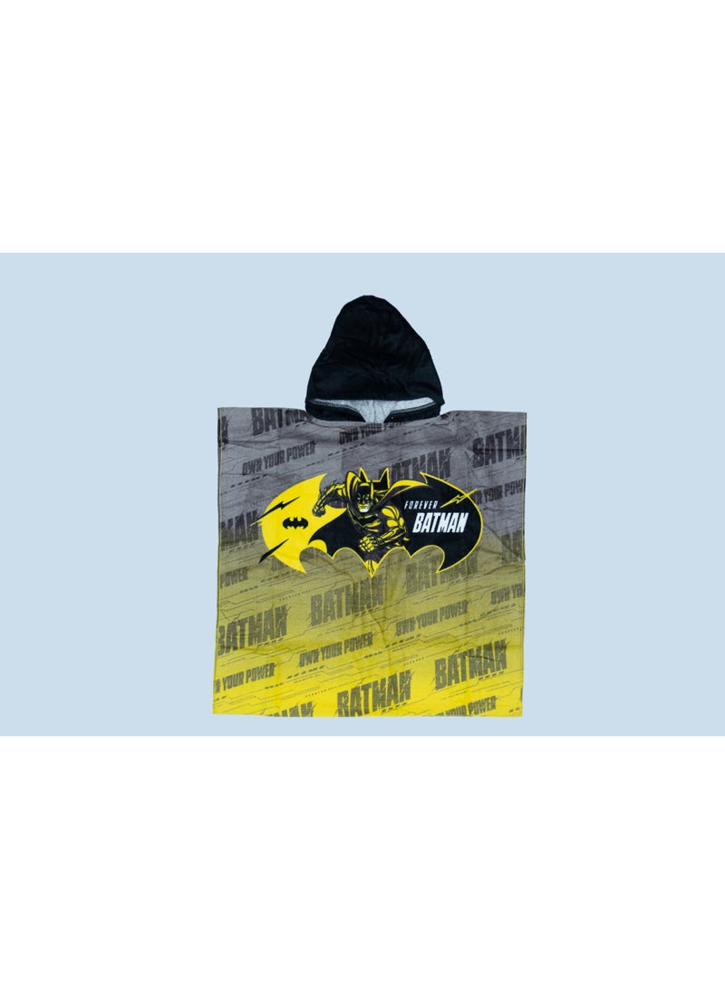 BATMAN Kids Poncho Towel-  Soft & Absorbent Hooded Bath Towel for Boys – Black - Image 1