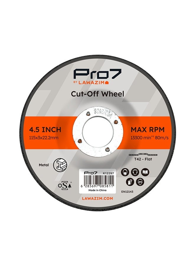 LAWAZIM Pro7 Cutting Disc for Metal - 5 Piece 4.5inch (115x3mm) - Heavy Duty Cut Off Cutting Wheel Set with 7/8" Arbor -Ideal for Metal, Inox, Pipes, Rods, Profiles, and Precision Cutting - Image 2