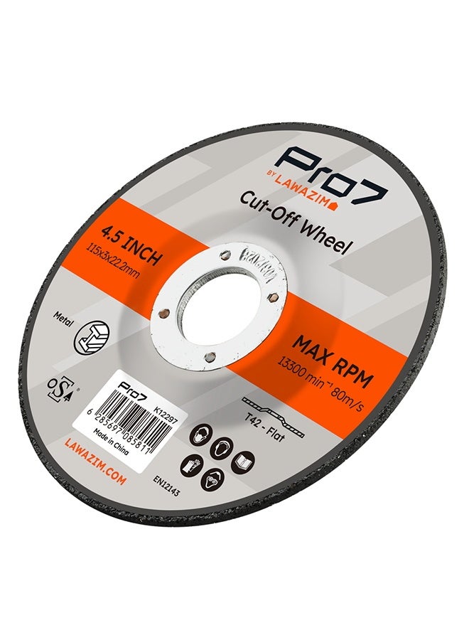 LAWAZIM Pro7 Cutting Disc for Metal - 5 Piece 4.5inch (115x3mm) - Heavy Duty Cut Off Cutting Wheel Set with 7/8" Arbor -Ideal for Metal, Inox, Pipes, Rods, Profiles, and Precision Cutting - Image 4