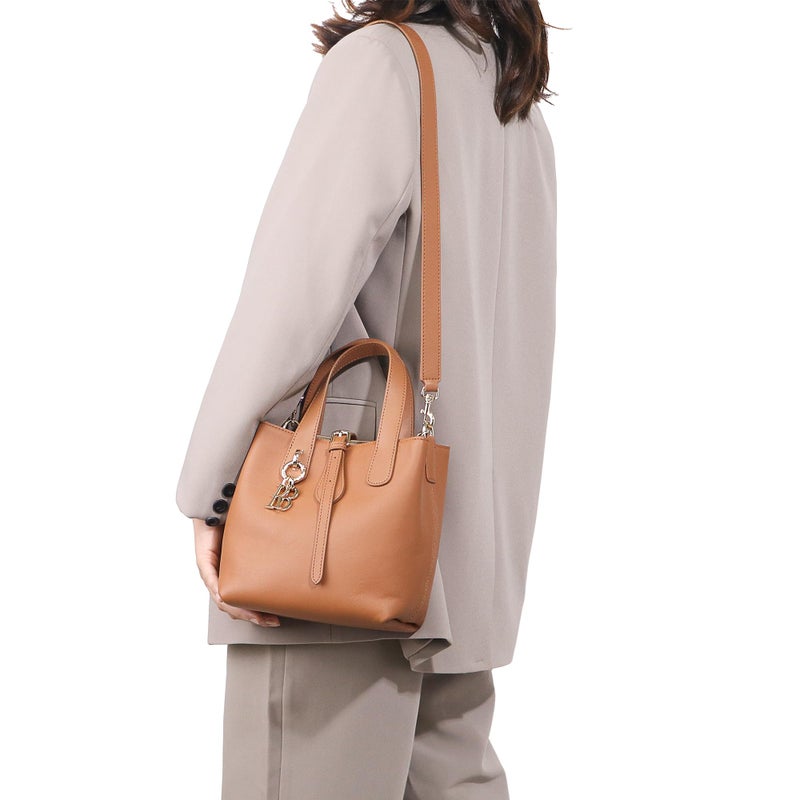 Royal Bagger Women's Genuine Cow Leather Bucket Bag, Elegant Crossbody Shoulder Purse, Tote & Basket Handbag with Strap 3262 (Brown) - Image 2