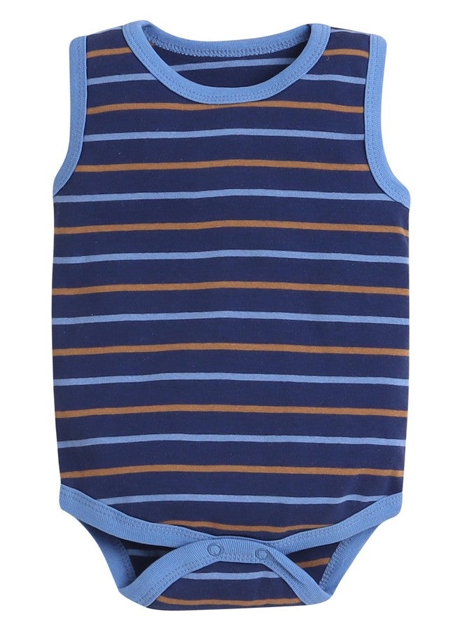 EIO طقم ملابس أطفال حديثي الولادة من إي أو، مناسب للأولاد والبنات (9-12 شهرًا، عبوة مخططة من 5 قطع) - Image 3