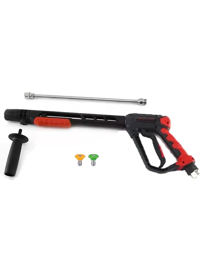 Generic 5000 Psi Pressure Washer Gun Kit With Extension Wand, 2 Nozzle Tips (15° & 25°), & Auxiliary Stability Handle - 1/4" Quick Connect, M22 Inlet  - Image 1