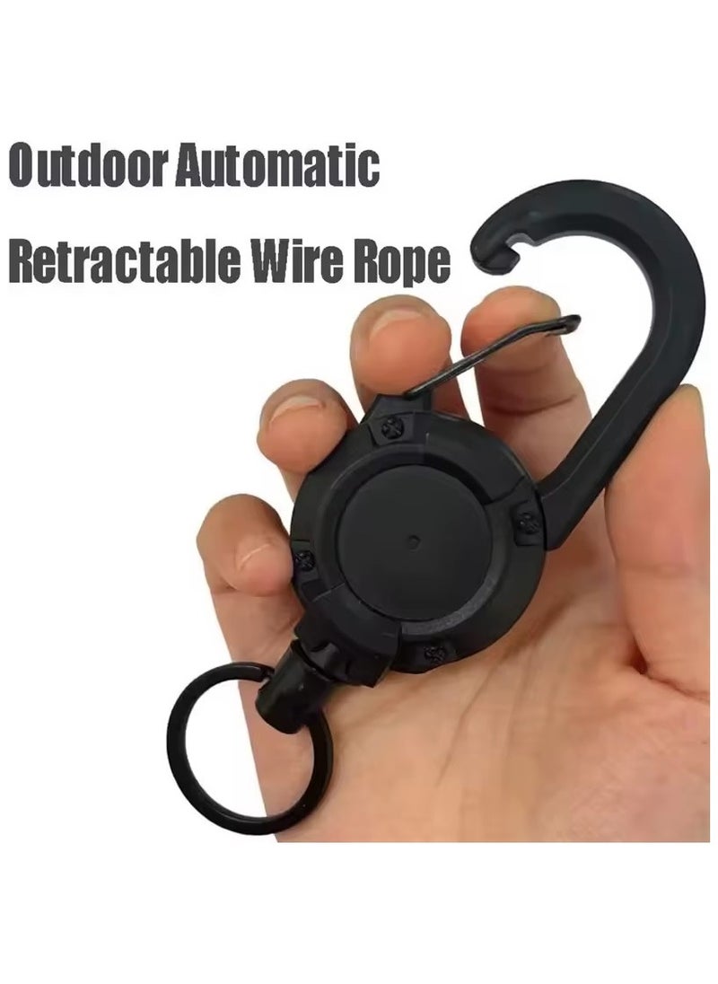 Goolsky 1Pcs Anti-theft Metal Easy-to-pull Buckle Rope Elastic Keychain Sporty Retractable Key Ring Anti Lost Yoyo Ski Pass ID Card  - Image 2