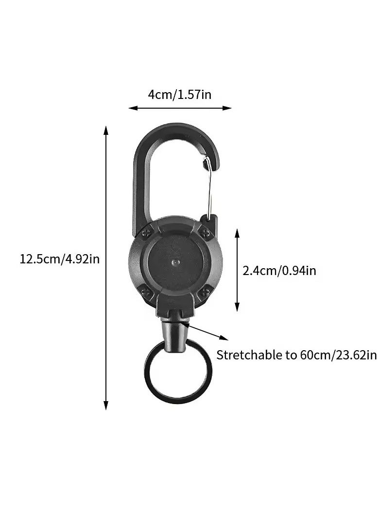 Goolsky 1Pcs Anti-theft Metal Easy-to-pull Buckle Rope Elastic Keychain Sporty Retractable Key Ring Anti Lost Yoyo Ski Pass ID Card  - Image 3