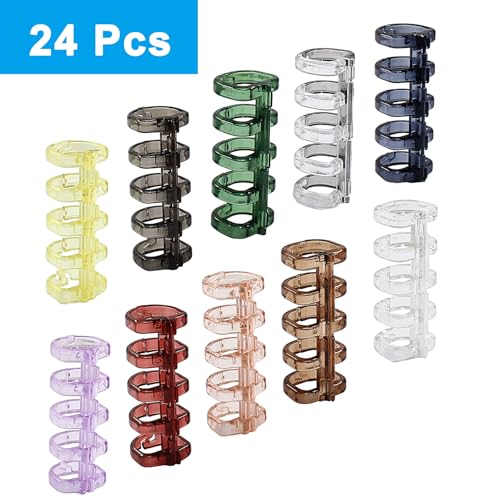 Moicstiy 24 Pcs 5 Ring Loose Leaf Binders Book Rings, Multicolored Plastic Binding Spines Combs Snap Split Binder Rings with 15mm Diameter for Notebook, Diary - Image 5