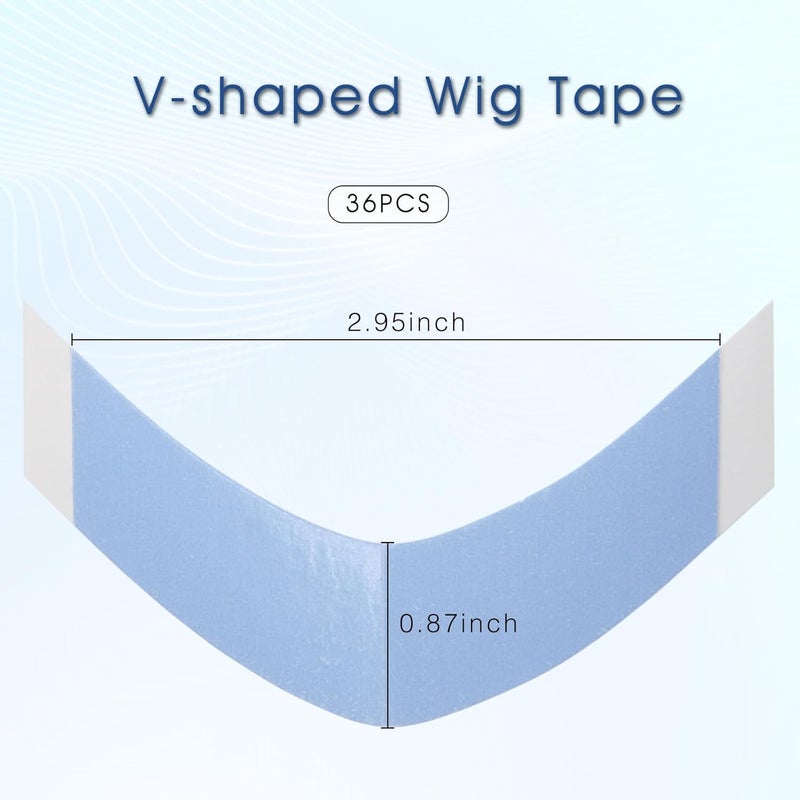 Wig Tape Strips 36 Pieces Double Sided Bonding Clear Adhesive Tape for Lace Wig Toupee Hairpiece(A Contour) - Image 4
