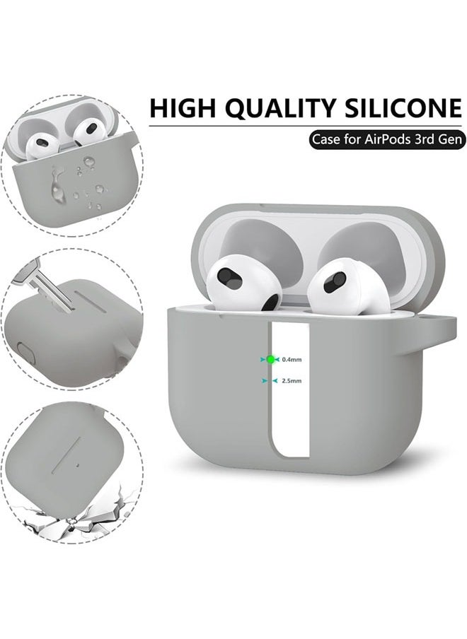 SJet - Soft Silicone Protective Case Cover for AirPods 4 with Cleaner Kit and Keychain(Grey) - Image 1