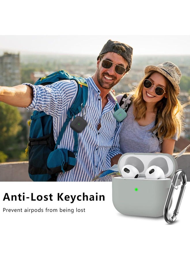 SJet - Soft Silicone Protective Case Cover for AirPods 4 with Cleaner Kit and Keychain(Grey) - Image 1
