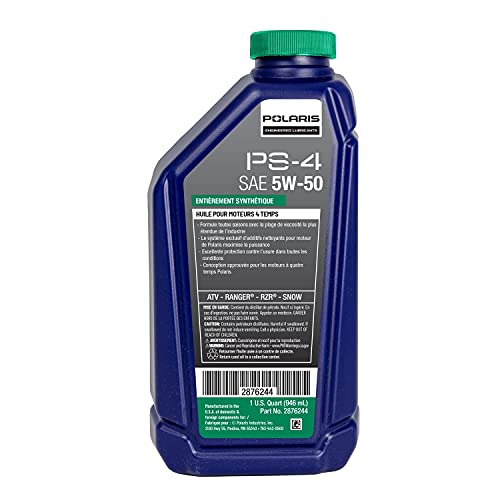 Polaris PS4 All-Season 4 Cycle 5W50 Full Synthetic Motor Oil for Specific RANGER, GENERAL, RZR, Sportsman, Scrambler Models With 4 Stroke Engine, PS-4 Oil for UTV SxS ATV, 1 Quart, Qty 1-2876244 - Image 4