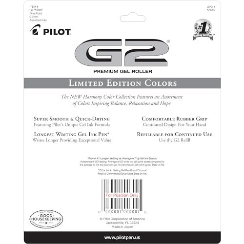PILOT G2 Limited Edition Harmony Ink Collection Retractable Gel Pens, 0.7mm Fine Point, Gel Pen Set, Assorted Ink, 10-Pack - Ideal for School, Journaling, and Office Writing - Image 2
