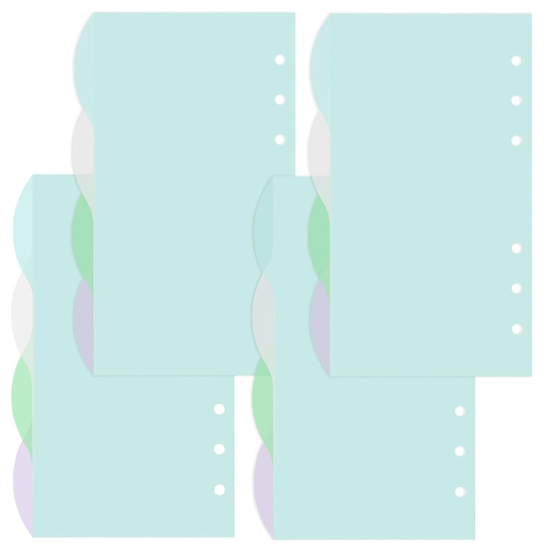 DY.2ten (4 Sets) A6 Translucent Dividers 4-Tab Sturdy Plastic Planner Dividers Page Protectors for 6-Ring Binders, Agenda, Notebooks Inserts - Image 1