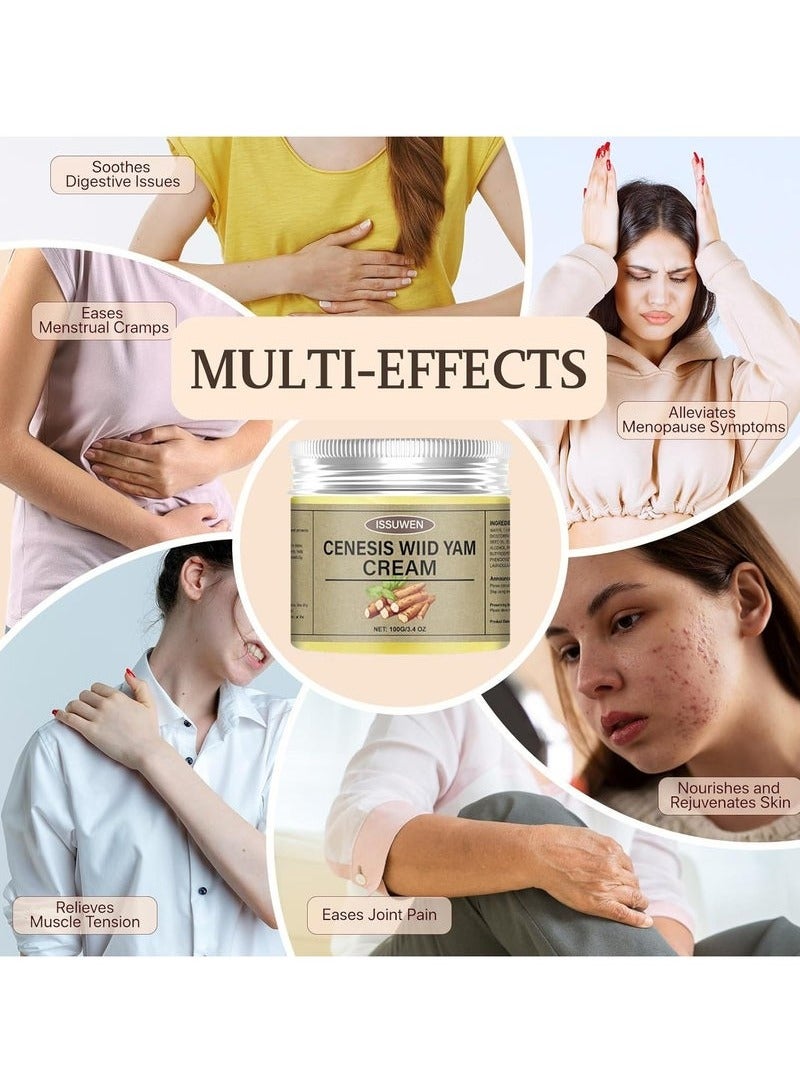 ISSUWEN Wild Yam Cream for Hormone Balance, Body Butter for Women, Body Moisturizer for Dry Skin, Travel Size Organic Wild Yam Cream, PMS & Menopause Relief for All Skin Types with Natural Ingredients - Image 5