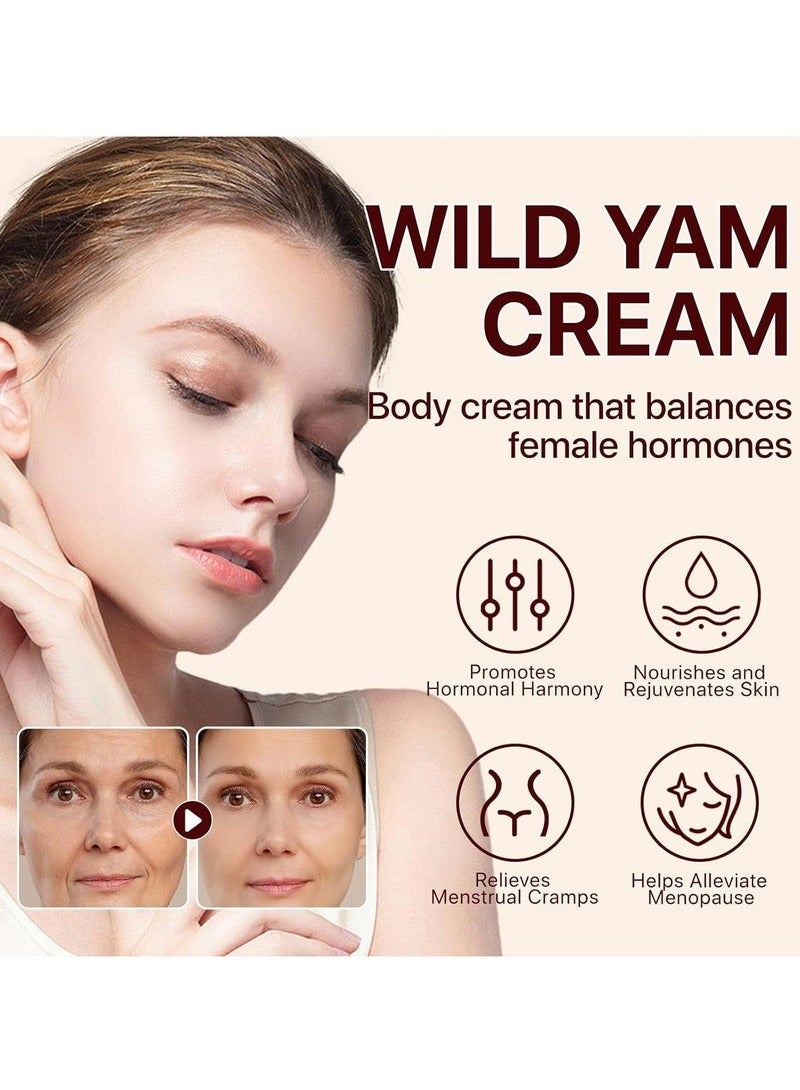 ISSUWEN Wild Yam Cream for Hormone Balance, Body Butter for Women, Body Moisturizer for Dry Skin, Travel Size Organic Wild Yam Cream, PMS & Menopause Relief for All Skin Types with Natural Ingredients - Image 2