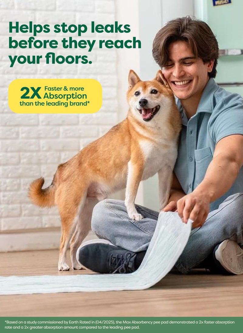 Earth Rated Puppy Pads, Max Absorbency Pee Pads for Dogs, Absorbs 2X Faster & 2X More, Leak Prevention, Potty Training, Fragrance-Free, Unscented, Regular [L], 22â€ x 23â€, 40 Count - Image 2