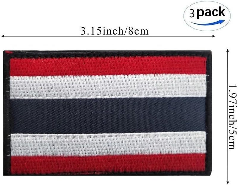JAVD 3 Pack Thailand Flag Patch Thailand Flag Embroidery Patch for Hats, Tactical Bags, Jackets, Clothes Patch Team Army Patch... - Image 2
