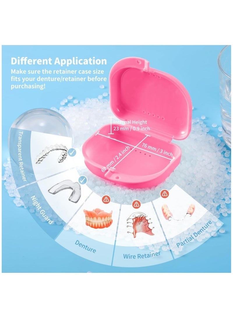 Layali Portable Orthodontic Retainer Storage Box - Pink, Ideal for Braces and Night Guards, with Vented Holes for Hygienic Cleaning - pink color - Image 3