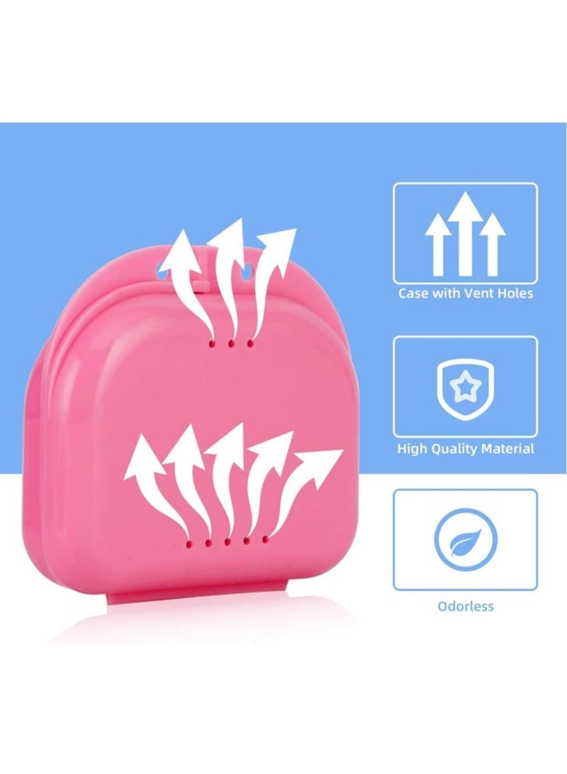 Layali Portable Orthodontic Retainer Storage Box - Pink, Ideal for Braces and Night Guards, with Vented Holes for Hygienic Cleaning - pink color - Image 4