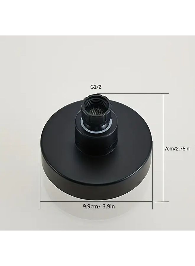 Black High Pressure Round Shower Head Wall Mount Powerful Spray Easy to Install - Image 3