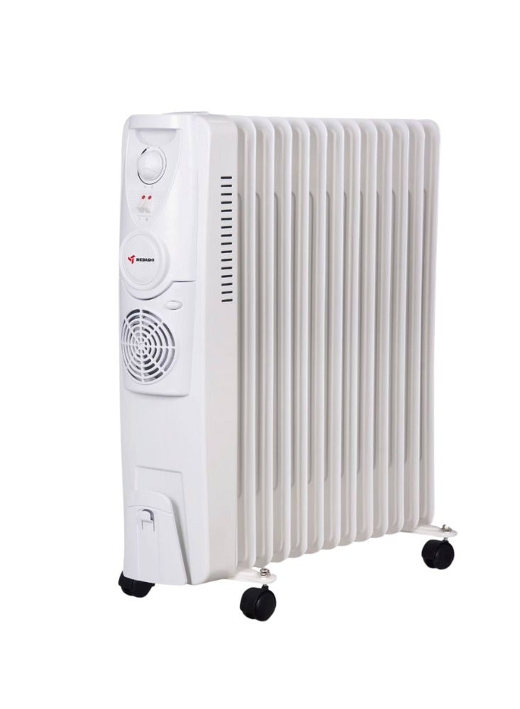 ميباشي Mebashi Energy Efficient Oil Heater With 3 Heat Settings and Adjustable Temperature, ME-OFH130, White 