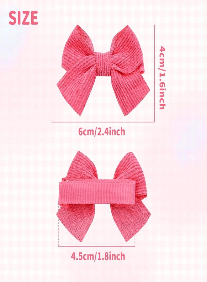 Dizila 40 Pieces / 20 Pairs Small Fully Lined Solid 2" Pigtail Hair Bow Clips Barrettes Accessories for Baby Girls Infants Toddlers - Image 2