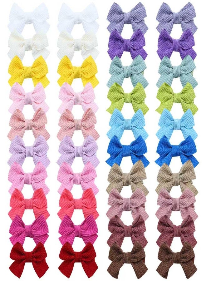 Dizila 40 Pieces / 20 Pairs Small Fully Lined Solid 2" Pigtail Hair Bow Clips Barrettes Accessories for Baby Girls Infants Toddlers - Image 1