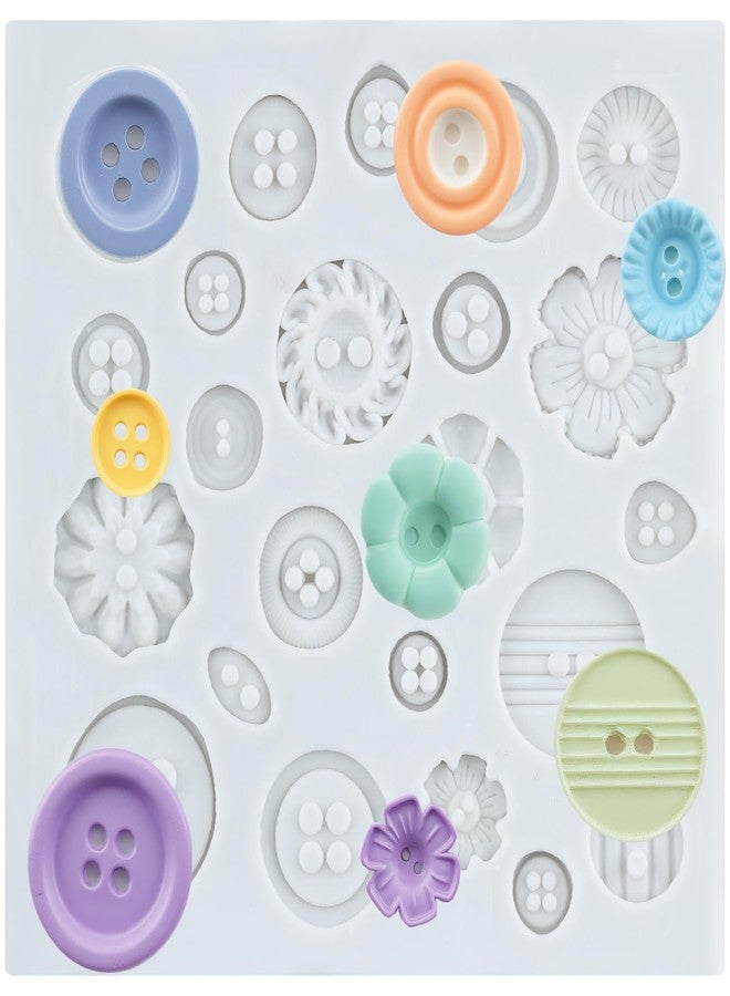 YANQINMS Button Silicone Molds Fondant Chocolate Mold For Sugar Craft Cake Decoration Cupcake Topper Candy Polymer Clay Gum Paste - Image 1
