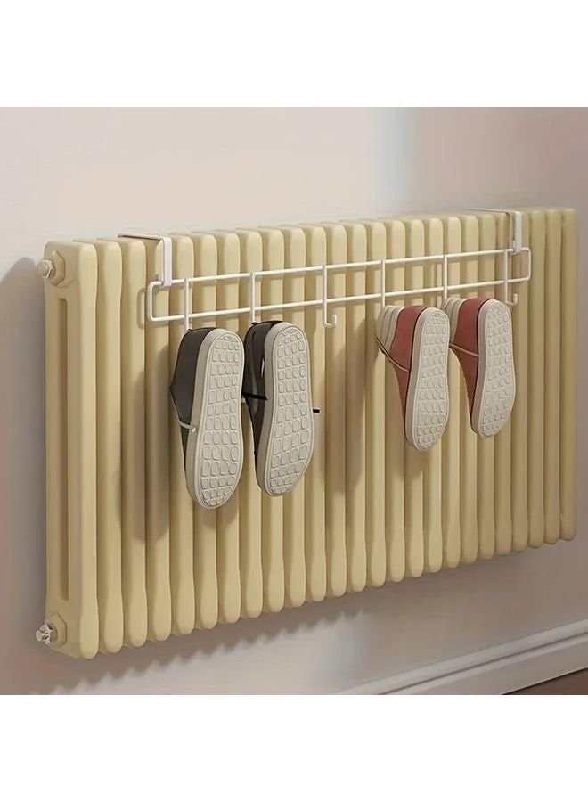 Black Heating Vent Clothes Drying Rack Household Pipe Hook Storage Hanger - Image 2