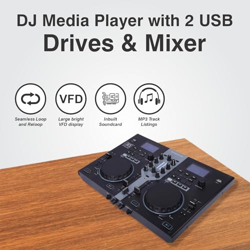 MX 2-Channel DJ Controller مع واجهة صوتية مدمجة – USB مزدوج، عجلات الجوج ودعم فلاش درايف للدي جي، إنتاج الموسيقى، الأداء الحي | متوافق مع الحاسوب الشخصي واللابتوب - Image 4