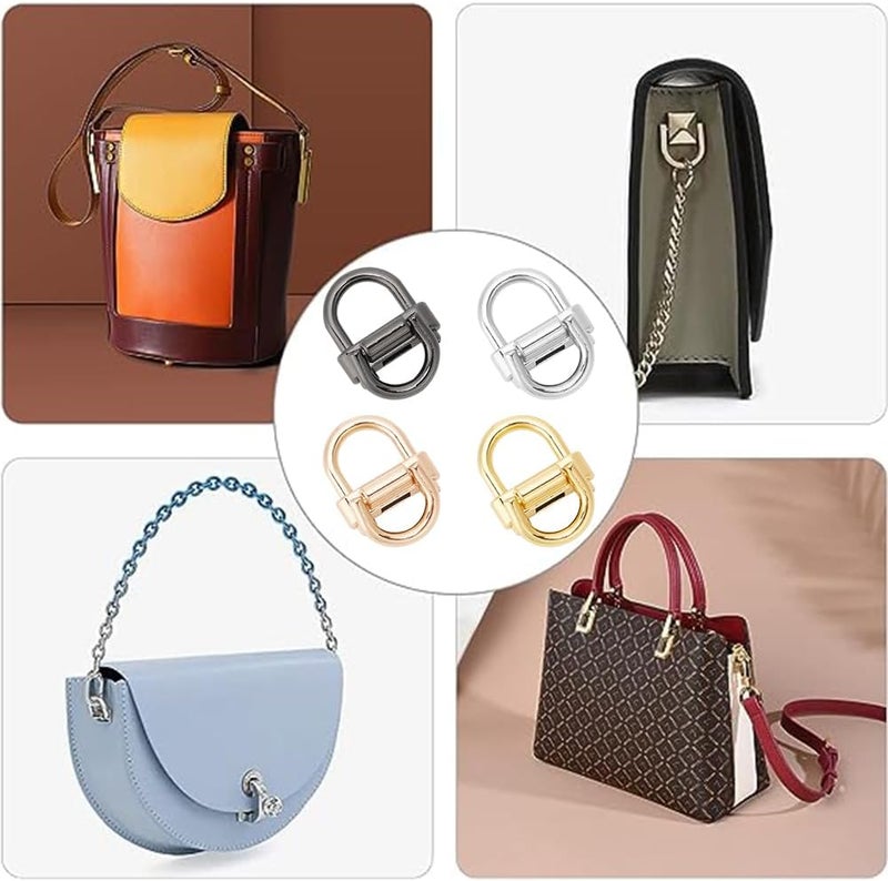 كلاراكو مجموعة من 8 مشابك جانبية من سبائك معدنية لحقائب اليد من كلاركو، مشبك تعليق للحقيبة بأربعة ألوان مع حلقة مزدوجة على شكل حرف D، مشبك حبل، مشبك موصل بسلسلة معدنية مع براغي، أدوات صنع الحقائب بنفسك - Image 5