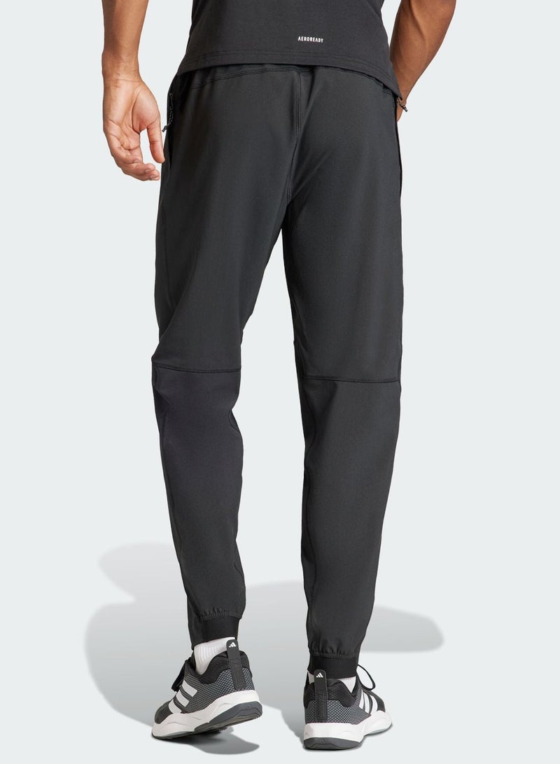 اديداس بنطلون تدريب رجالي منسوج أسود مقاس - Image 2