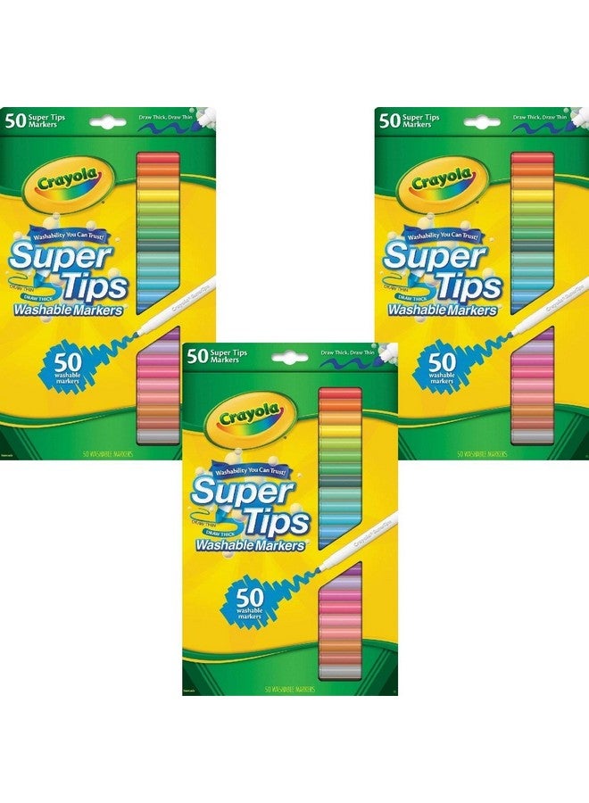 كرايولا أقلام تلوين كرايولا سوبر تيبس قابلة للغسل، 150 لونًا متنوعًا - Image 1
