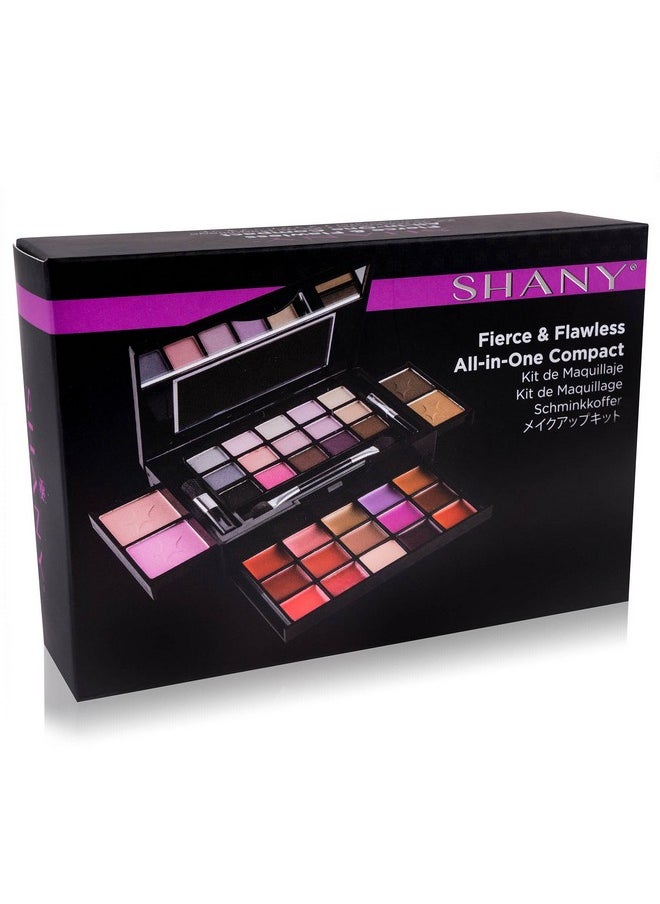 Shany Fierce & Flawless All In One Makeup Set Compact With Mirror 15 Eye Shadows 2 Bronzers 2 Blushes And 15 Lip/Eye Glosses Applicators Included  - Image 4
