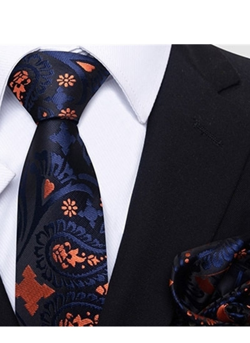Generic - 6pcs men's gift box set 3 ties 3 chest scarves fashion business tie square scarf set - Image 1
