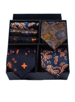 6pcs men's gift box set 3 ties 3 chest scarves fashion business tie square scarf set