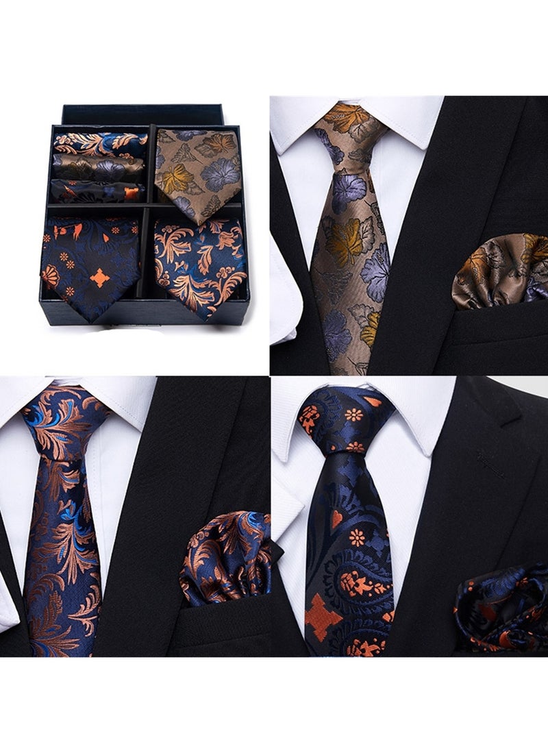 Generic - 6pcs men's gift box set 3 ties 3 chest scarves fashion business tie square scarf set - Image 1