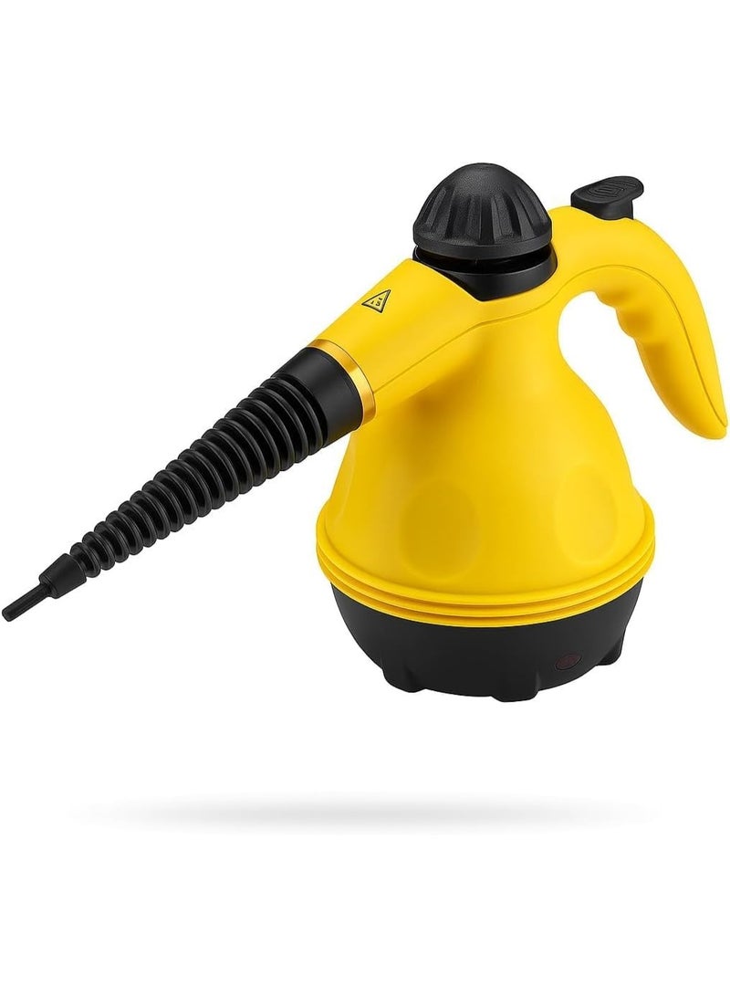 1000W Handheld Steam Cleaner with Safety Lock and Multiple Nozzles - High-Pressure Steam for Deep Cleaning and Stain Removal - Yellow * Black - Image 4