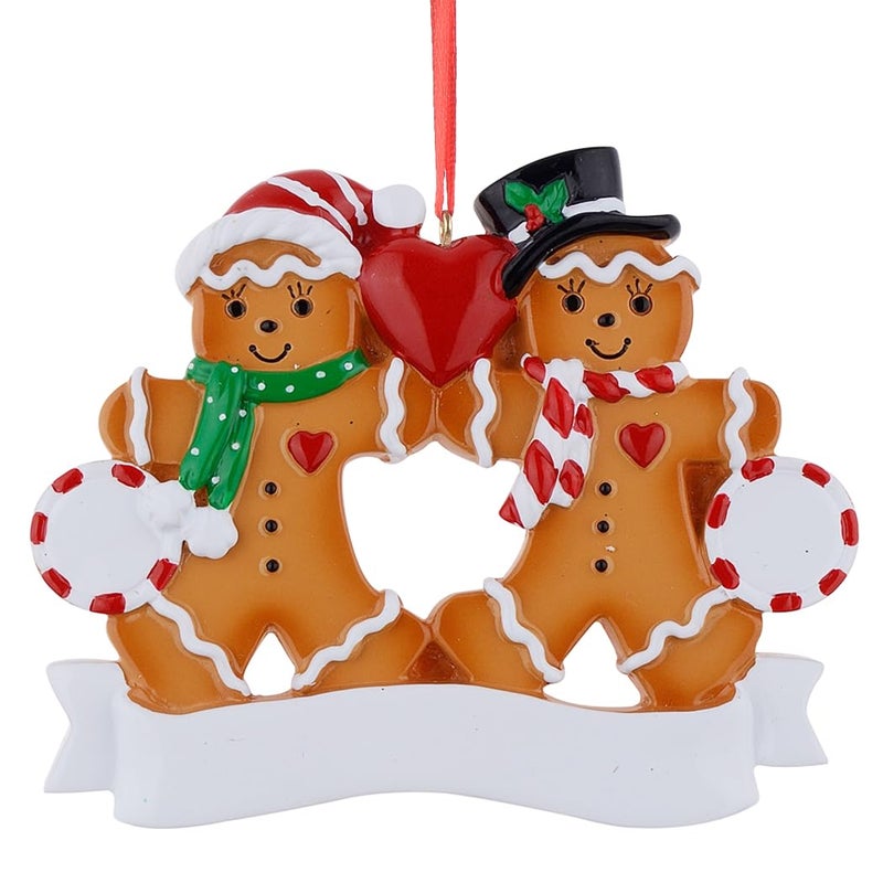 MAXORA 2025 Cookies Christmas Ornament - Personalized Gingerbread Family of 2 Ornaments - Nostalgic Gingerbread Family Christmas Ornament - 2025 Custom Gift for Parents, Grandparents - Image 1