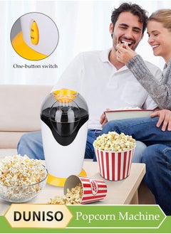 DUNISO Mini popcorn maker, electric children's DIY hot air popcorn machine, non stick inner pot, no need for oil and water, 1200W, suitable for family，coffee shops, restaurants and gatherings,32*14cm  - Image 1