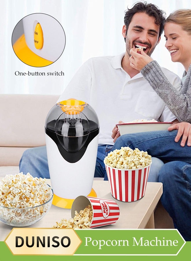 DUNISO Mini popcorn maker, electric children's DIY hot air popcorn machine, non stick inner pot, no need for oil and water, 1200W, suitable for family，coffee shops, restaurants and gatherings,32*14cm - Image 2