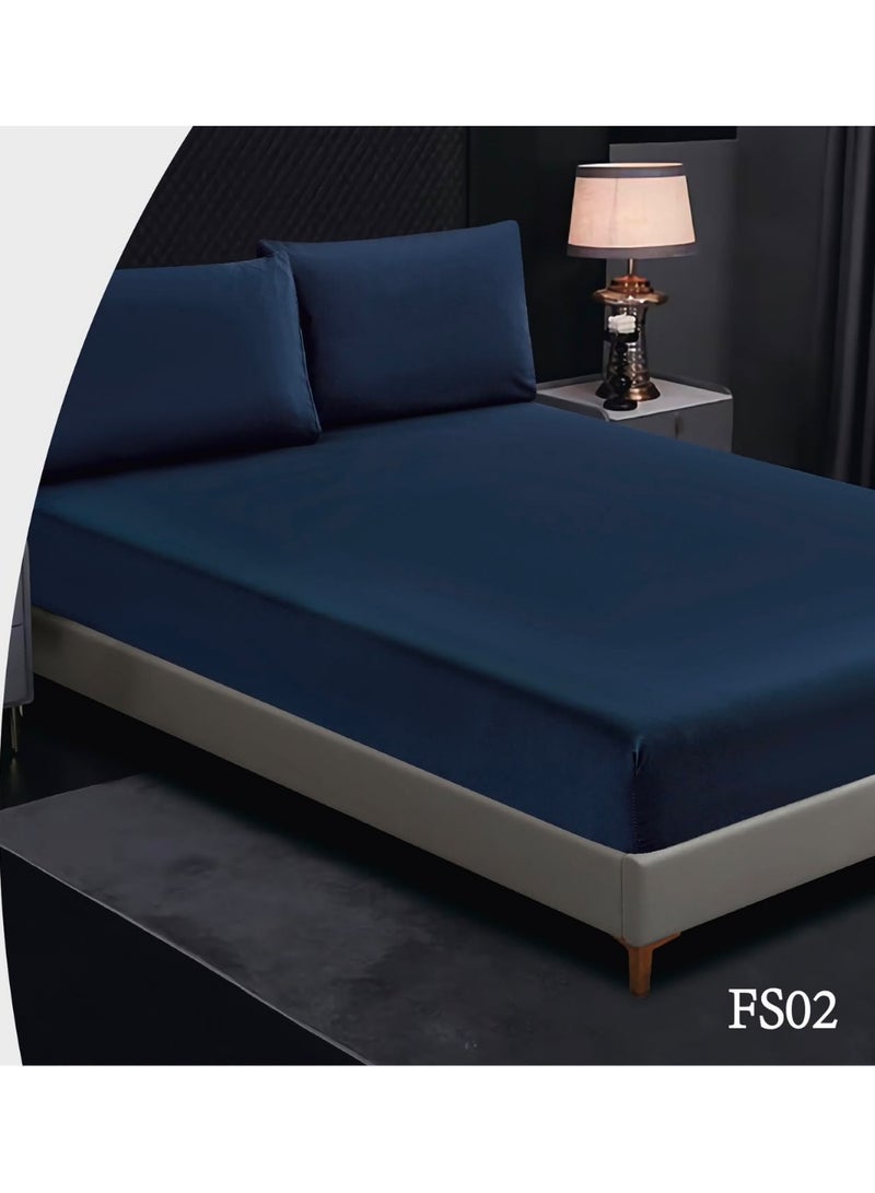 Single-size fitted sheet (2-piece set), made of soft, hypoallergenic microfiber fabric; size 120 x 200 + 30 cm.