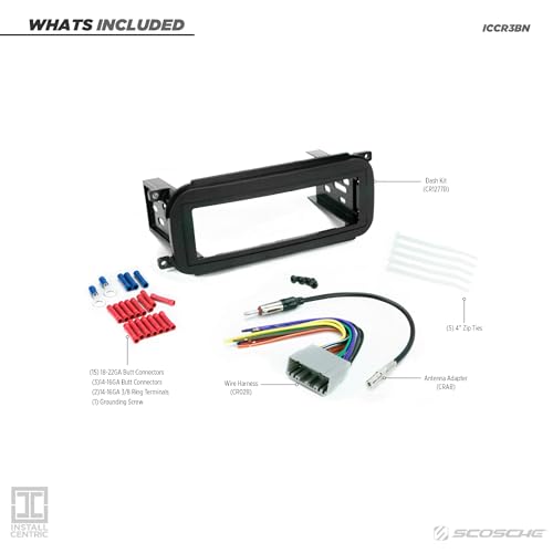 Scosche ICCR3BN Single DIN Radio Install Dash Kit Compatible with Select 2002-07 Chrysler, Dodge & Jeep Vehicles - Complete Basic Car Stereo Installation Kit - See Vehicle Fit Guide in Images - Image 2