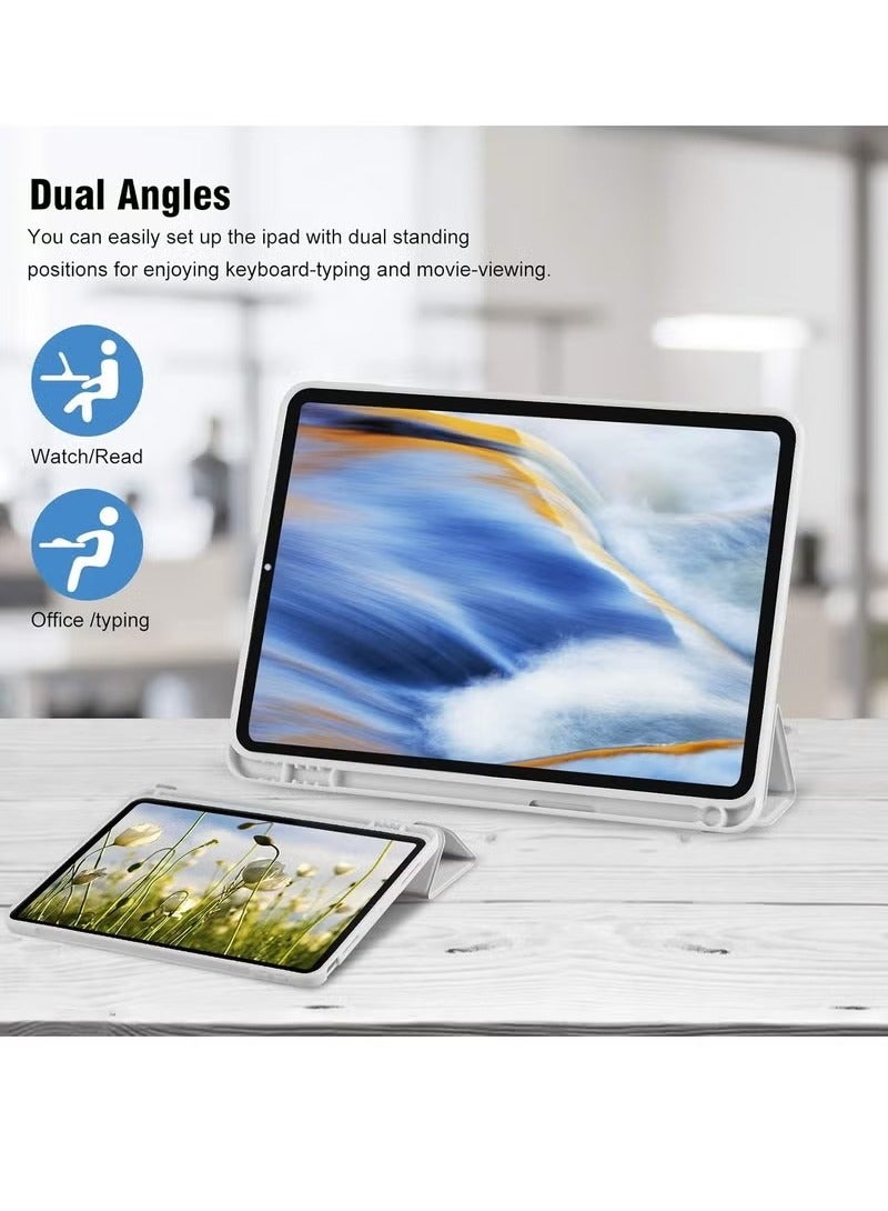 iPad 10th Generation Case 2022 with Pencil Holder - Soft TPU Back Protective Smart Trifold Stand Cover for iPad 10.9 Inch (10th Gen), Auto Wake/Sleep - Gray - Image 2