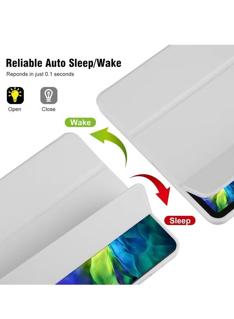 iPad 10th Generation Case 2022 with Pencil Holder - Soft TPU Back Protective Smart Trifold Stand Cover for iPad 10.9 Inch (10th Gen), Auto Wake/Sleep - Gray - Image 3