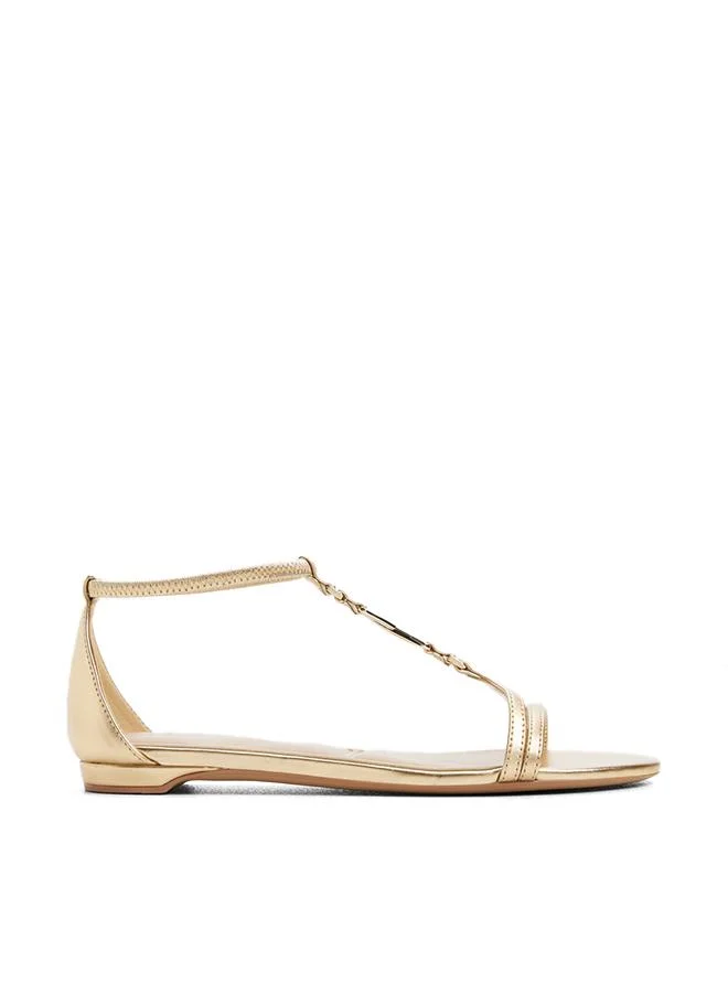 Bellveor Ladies Gold Flat Sandals