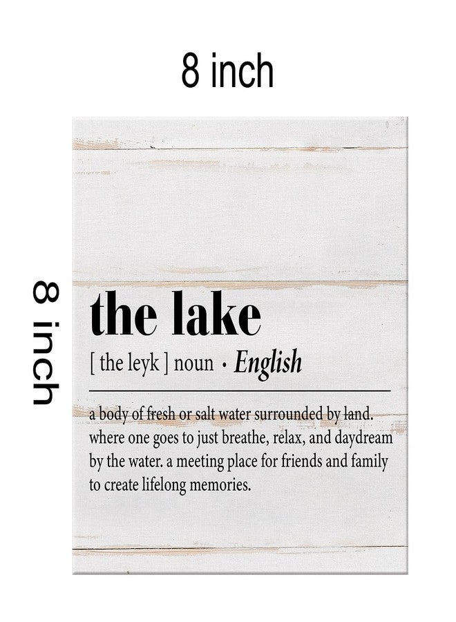 YIDOU Country the Lake Definition Canvas Prints Wall Art Decor Desk Sign Lake Themed Poster Painting Framed Artwork 8 x 8 Inch Summer Rustic Home Shelf Wall Decoration - Image 2