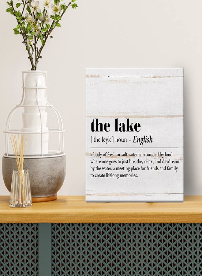 YIDOU Country the Lake Definition Canvas Prints Wall Art Decor Desk Sign Lake Themed Poster Painting Framed Artwork 8 x 8 Inch Summer Rustic Home Shelf Wall Decoration - Image 3